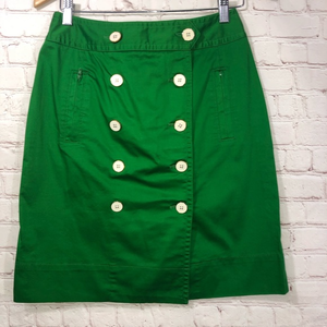 Sharagano‎ Green Wrap Big Button Skirt